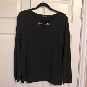 Classic black matte jersey top